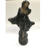 An Alice Heath signed bronze of a maiden in a flowing dress, circa 1991, approx height 40cm.