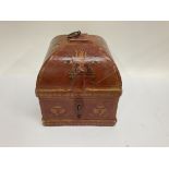 Unusual Indian styled wooden box with domed top an