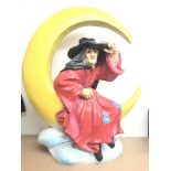 A Fibreglass Witch on a Moon. Approx height 77cm -