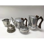 A vintage picquot ware teapot and coffee pot with