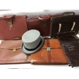 Five good quality Vintage leather brief cases and