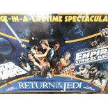 A Tripple Bill Star Wars cinema Poster. Star Wars, Empire Strikes Back and Return Of The Jedi.