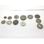 A collection of Ancient Roman and Greek coins From