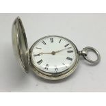 A Victorian silver cased hunter pocket watch key w