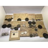 A collection of ancient coins. All coins correspon