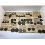 A variety of ancient Roman coins as pictured with