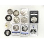 A collection of American silver proof coins plus l