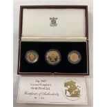 A 1987 United Kingdom gold proof coin set, Cased n