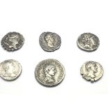 Six Ancient Roman silver coins Roman Republic 1st