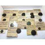 A collection of various ancient Roman coins as pic