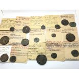 A collection of ancient Roman coin as pictured wit