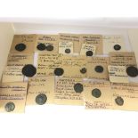 A collection of ancient Roman and Greek coins as p