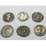 A collection of six Ancient Roman coins a Domitian