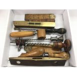 A collection of vintage woodworking tools, in a go