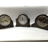 Three antique wooden clocks as pictured.