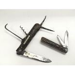 A very rare mid 1800s folding lock back knife with