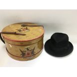 A vintage New York hat box and gents hat by Scott