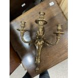 A 1920s gilt bronze 3 bar candelabra. ( electric f