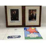 Two signed photos of Bill Clinton, one of them als