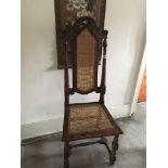 A late 17th century beechwood and fruitwood chair