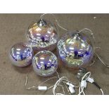 Four globe design-opalescent style modern lights i