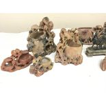 A collection of carved soap stone ornaments - NO R