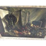 A gilt framed oil Painting on canvas still life Sc