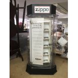 A Zippo branded display cabinet.