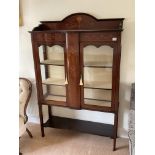 An Edwardian inlaid display cabinet. 113 x 175 x 3