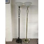Two standard lamps with Metal bases, having pierce
