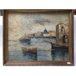 A Venetian impasto framed painting signed Faraci a