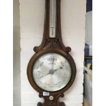 A , R Morrin Victorian mahogany barometer With Thermometer box . 108 cm