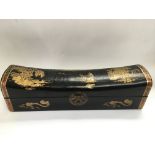 A Japanese lacquer pillow box, approx length 46cm.