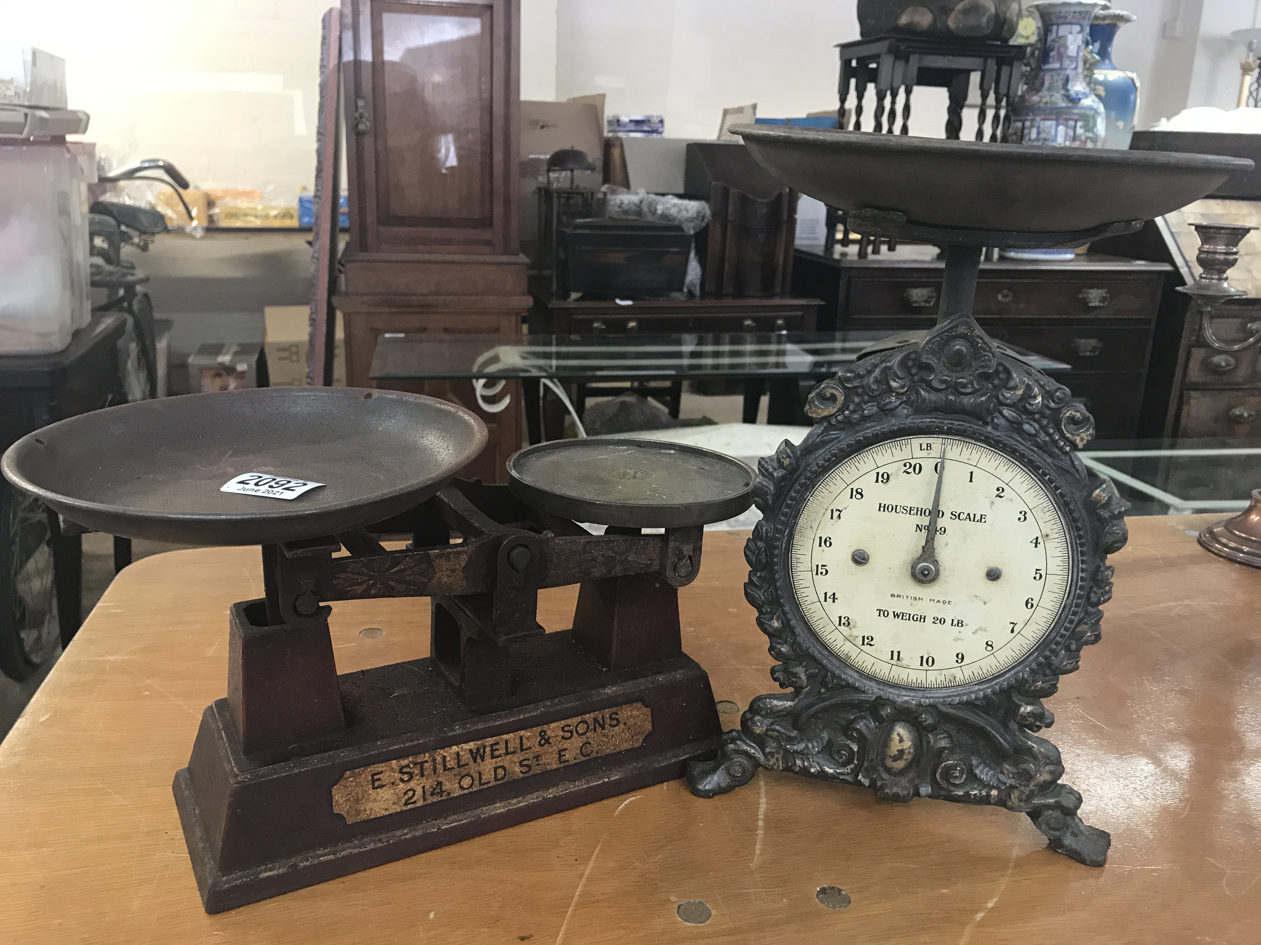 A Victorian set of scales by E. Stilwell and sons