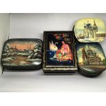 A collection of 20th century hand painted and lacq