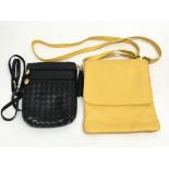 Two Vera Pelle small shoulder bags in black and yellow