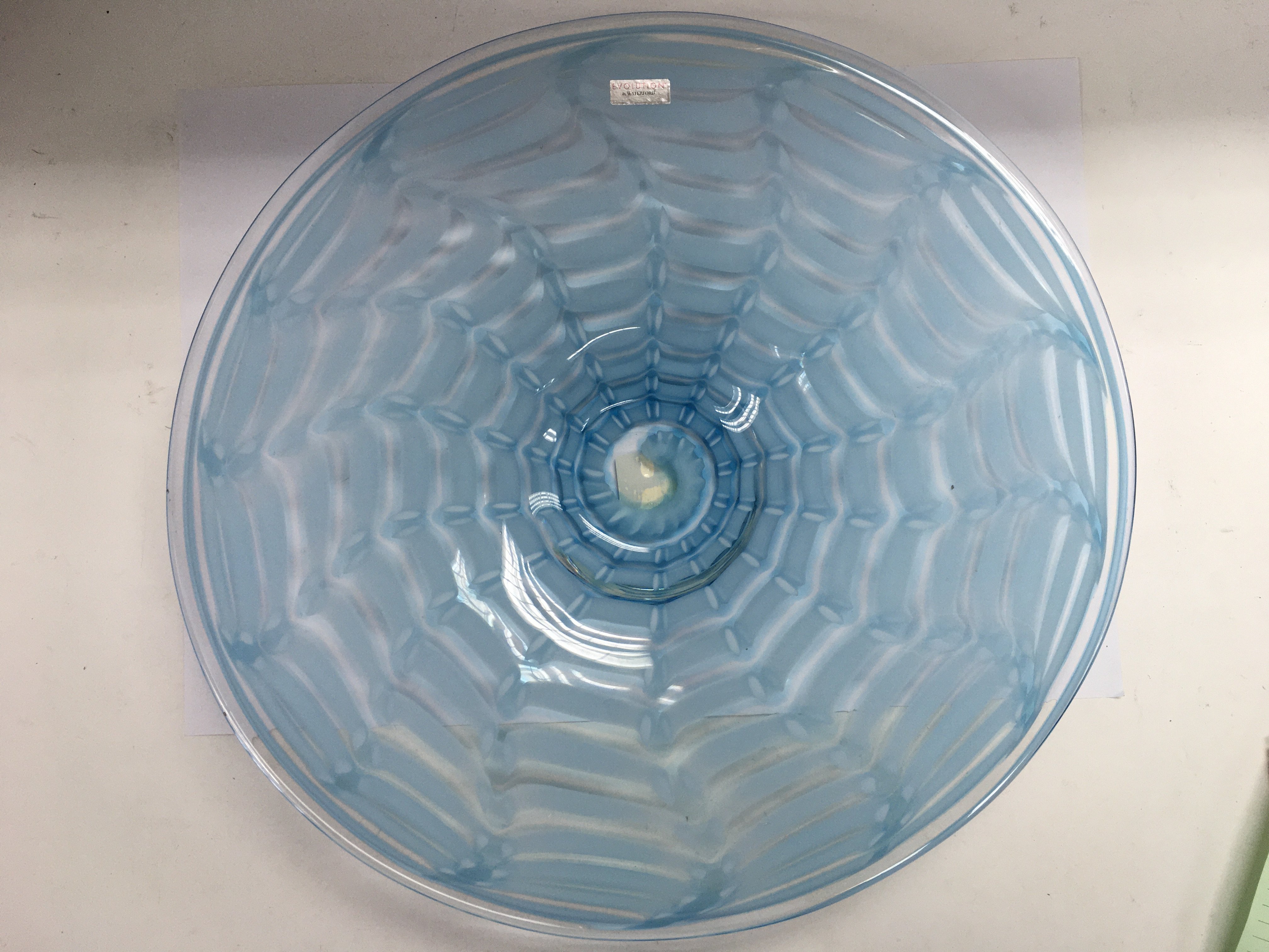 A modern design Waterford glass dish titled 'Evolution', approx diameter 39.5cm.