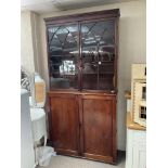 A late George III mahogany display cabinet with 2