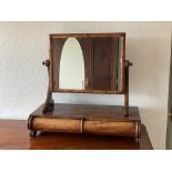 A 2 draw mahogany dressing mirror. 59 x 58cm.