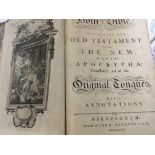 A large 1772 Old and New Testement bible. Printed