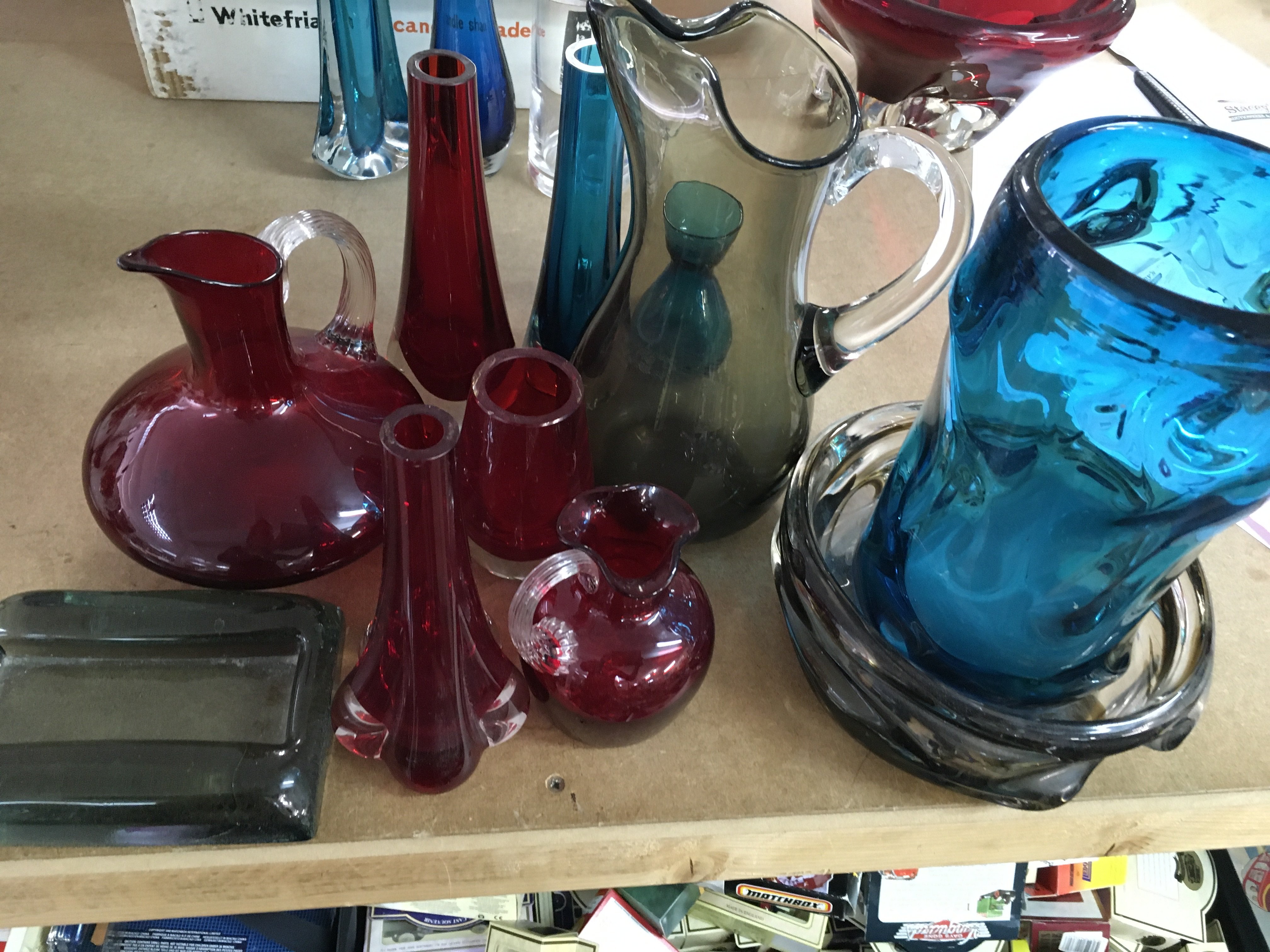 A selection of Czech glassware and studio glasswar