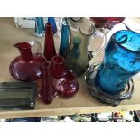 A selection of Czech glassware and studio glasswar