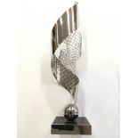 A modern chrome sculpture, approx height 57cm.