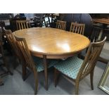 A G Plan dining table and a set of 6 matching chai