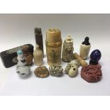 A collection of Chinese snuff bottles some bone an