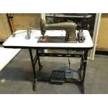 An industrial Brother sewing machine electric motor driven.