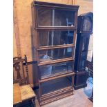 A 5 stack mahogany 1920s Globe Wernicke bookcase. ( 1 door detached.).