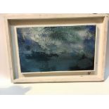 A framed abstract oil painting Storm Cloud attributed and signed on the reverse by Denis Bowen