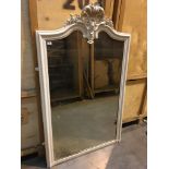 A large white painted late Victorian overmantel mirror. 104cmx 175cm high