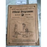 1910/1911 Tottenham v Liverpool Football Programme